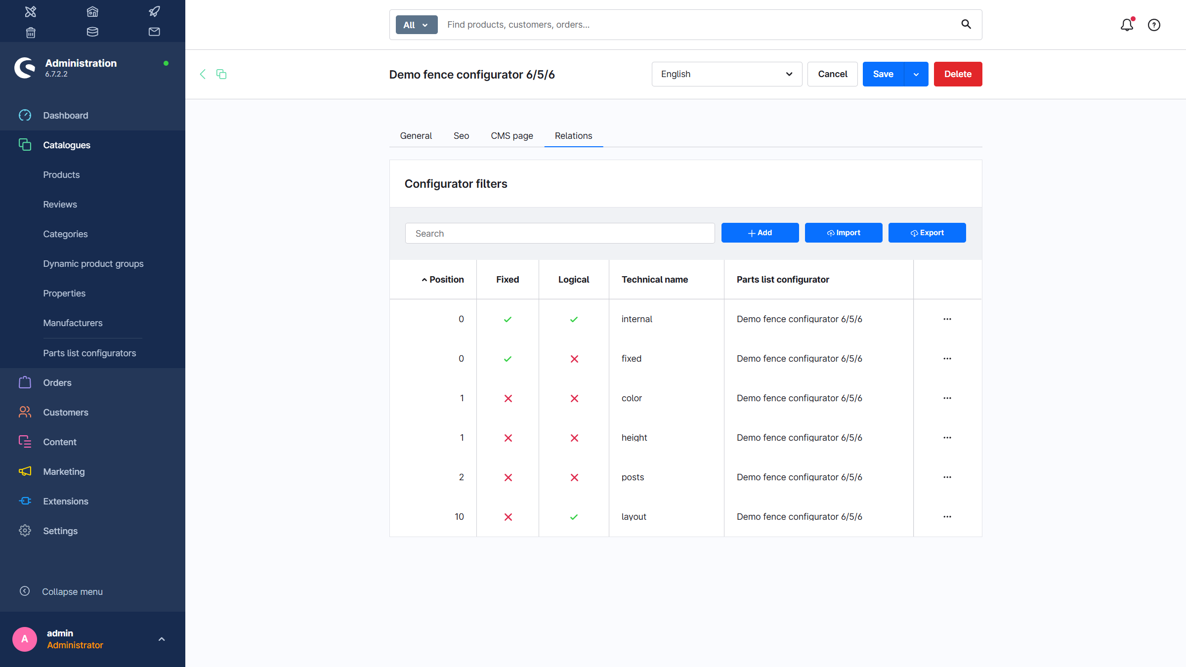 MoorlPartsListConfigurator