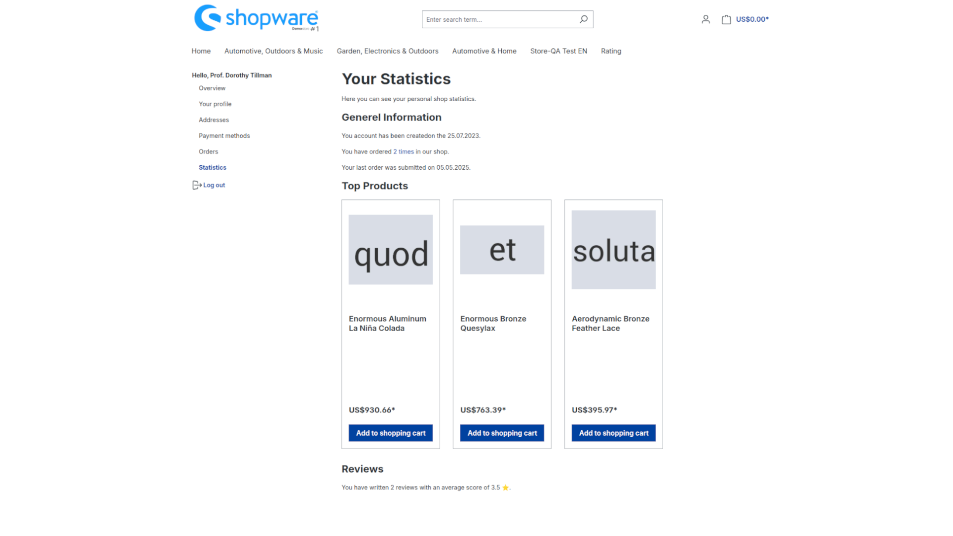 EsonoCustomerStatisticsInFrontend