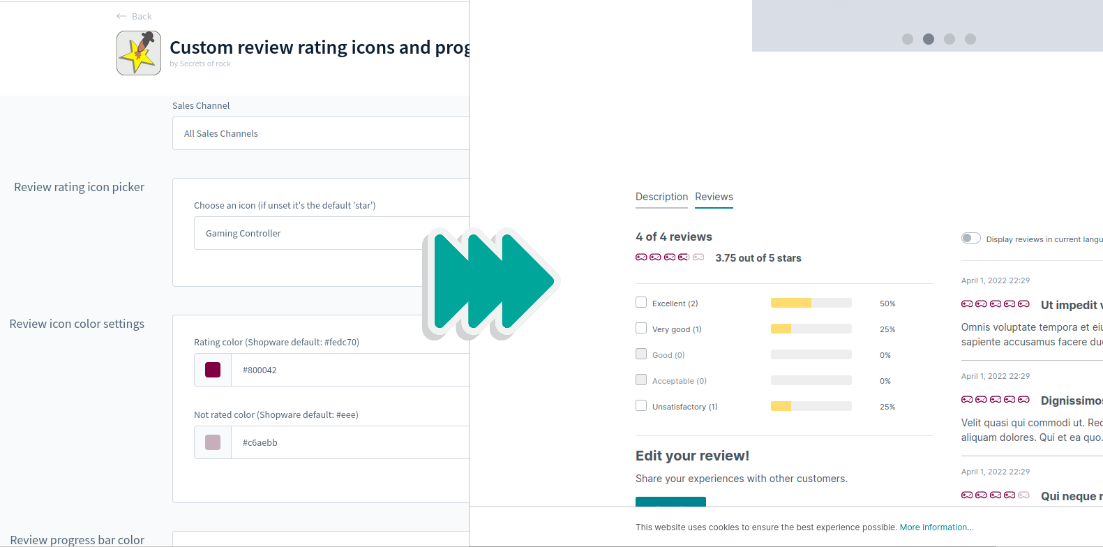 FuzzelCustomizeReviewStyle