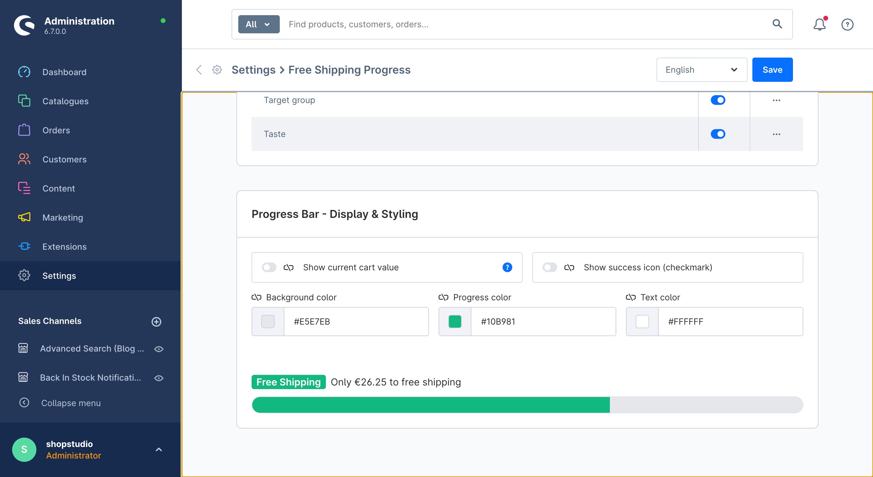ShopStudioFreeShippingProgressAndCartFiller