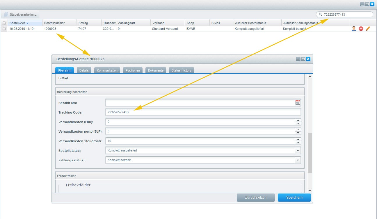 ExweTrackingcodeSearch