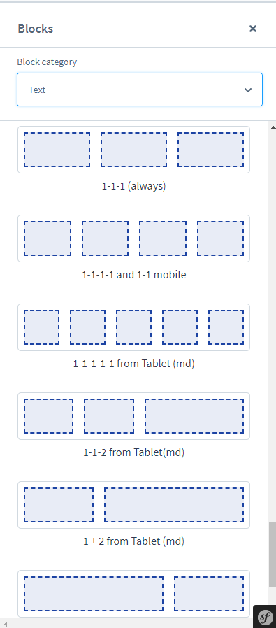 NINJACmsColumnGridBlocks