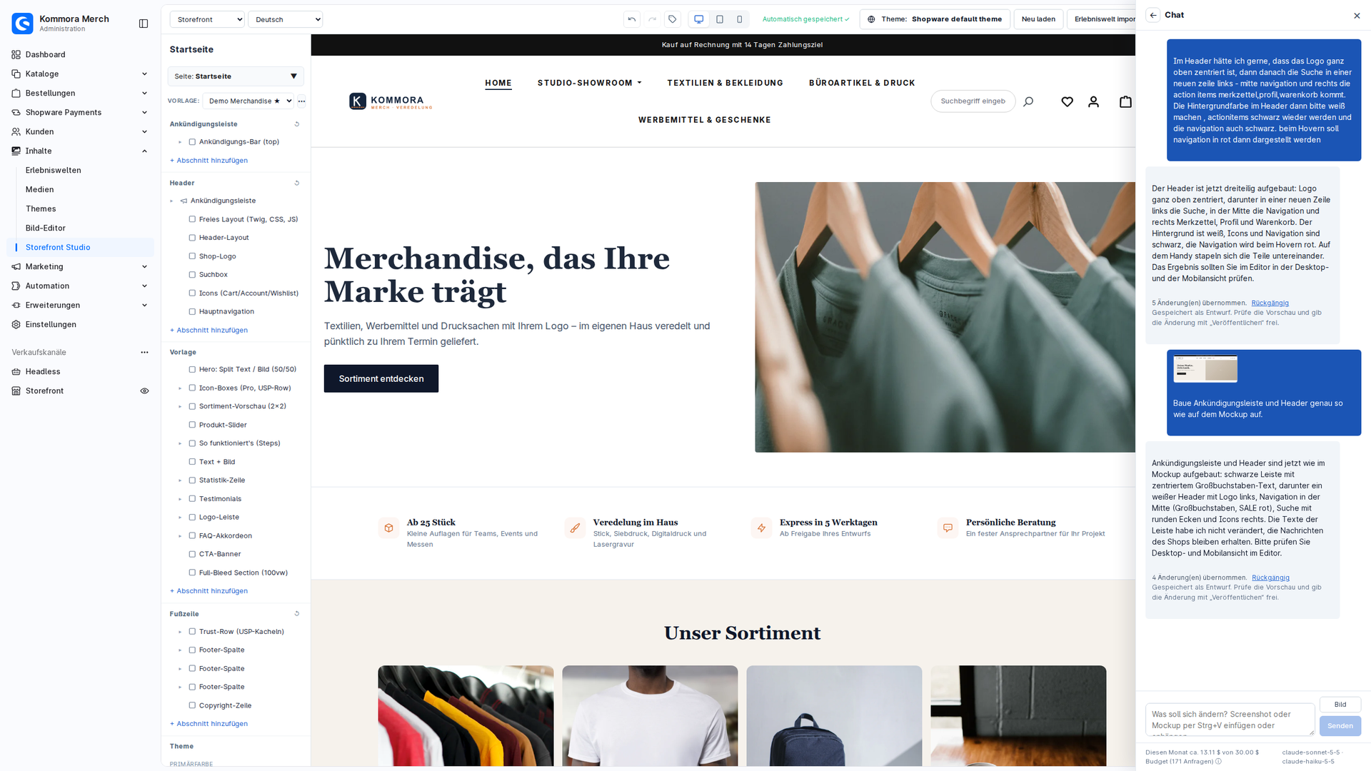 KommoraStorefrontStudio