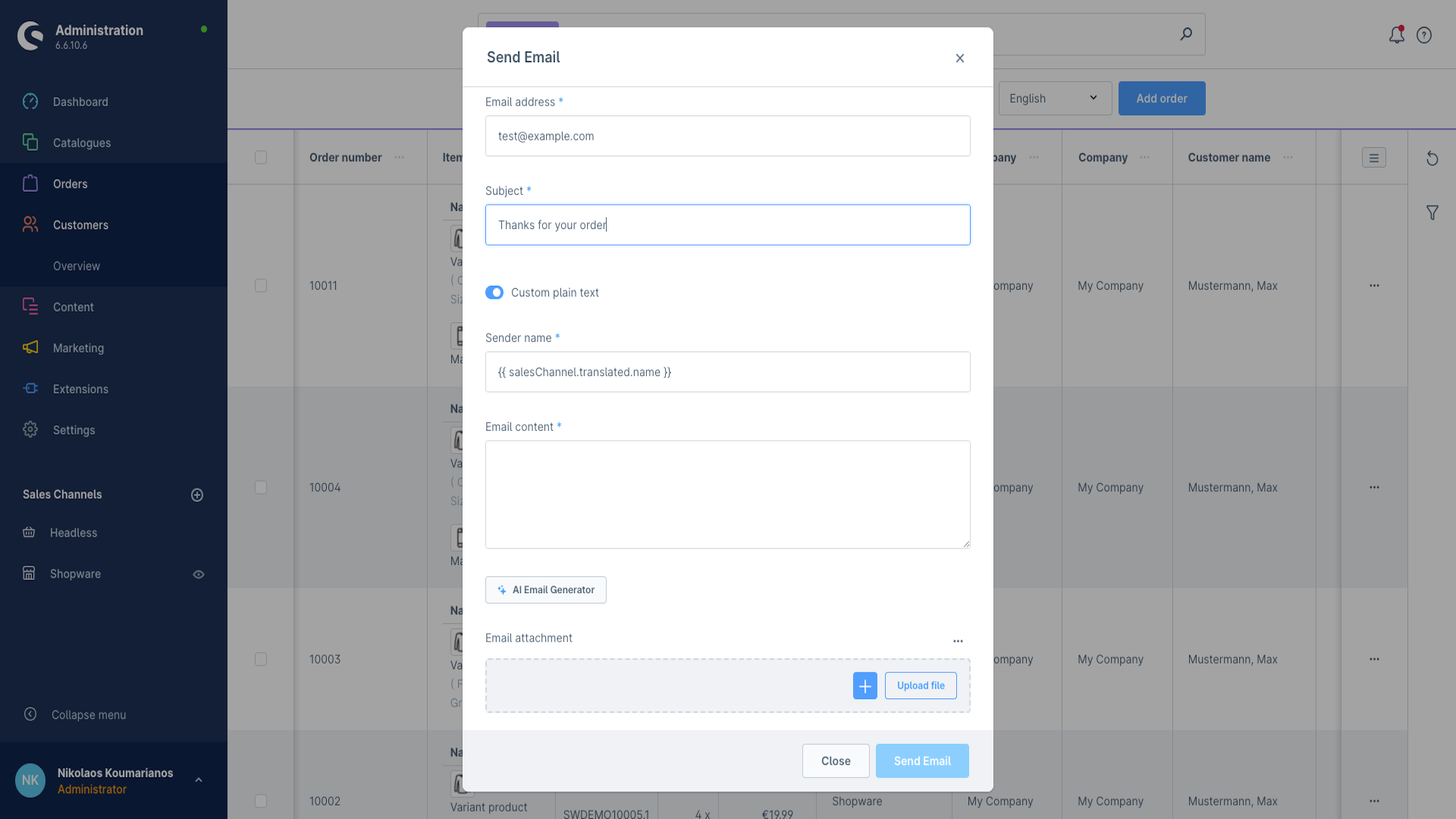 MageVisionEmailCustomers