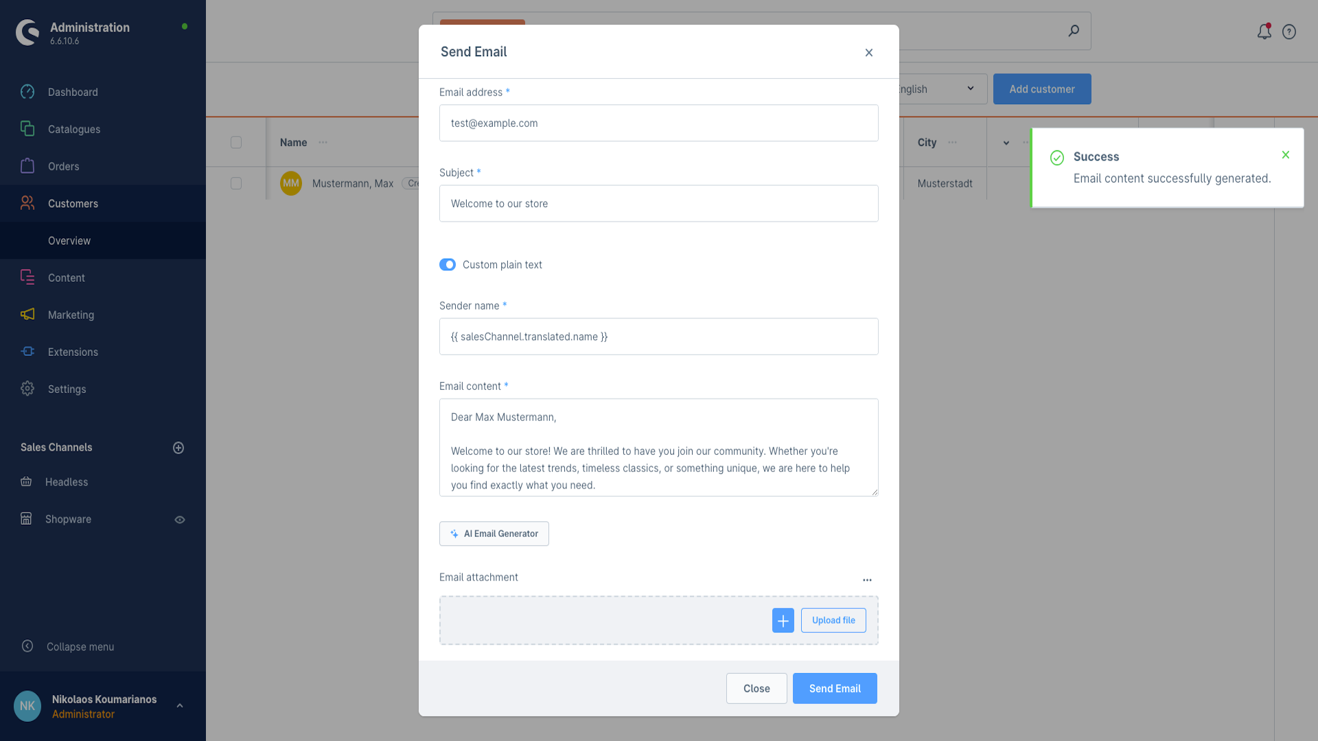 MageVisionEmailCustomers
