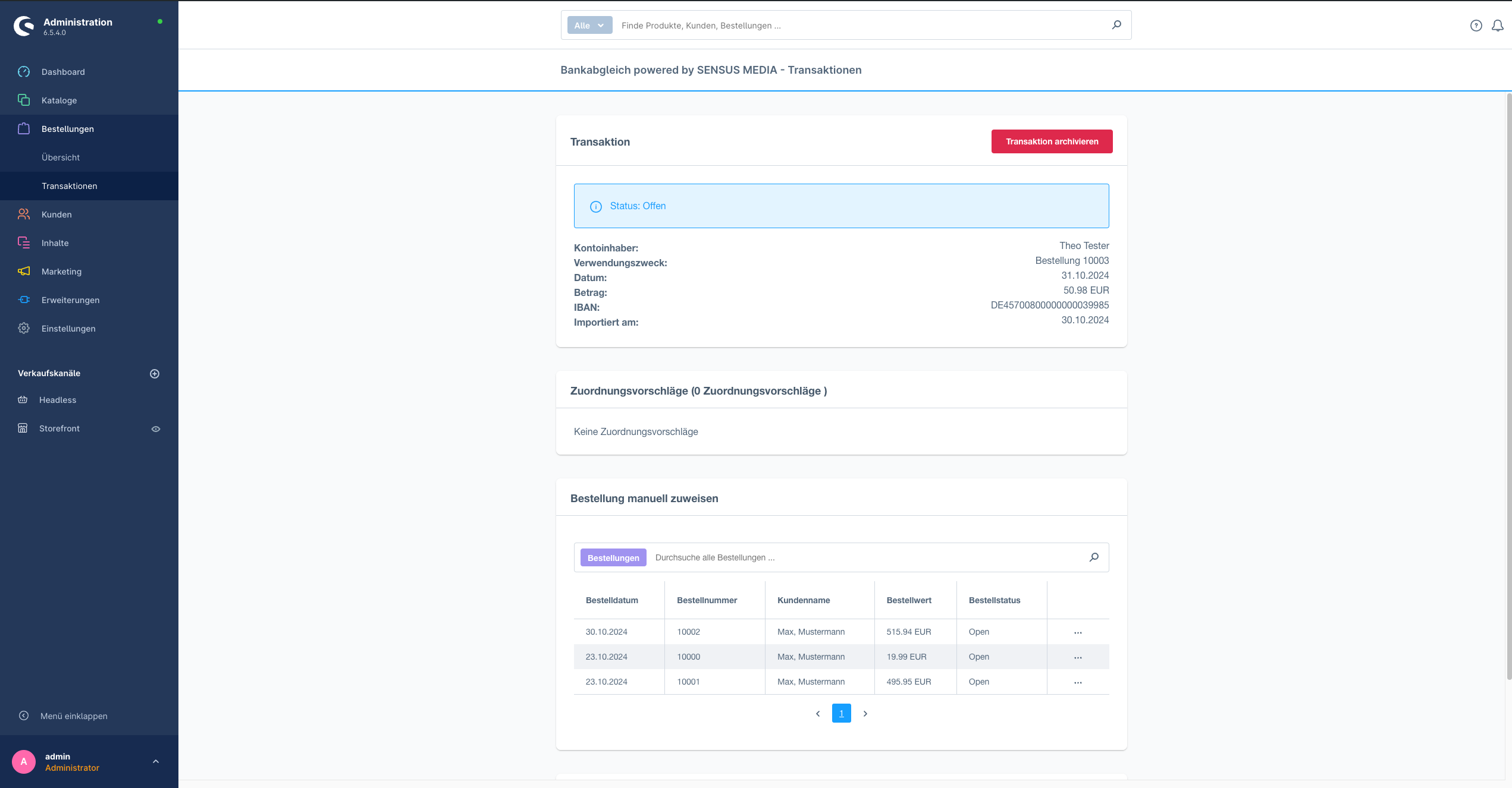 SensusBankMatching