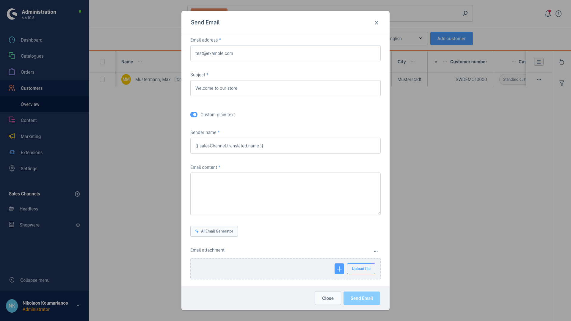 MageVisionEmailCustomers