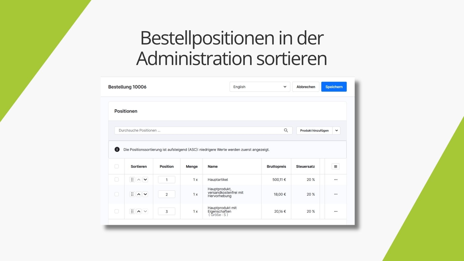 AcrisOrderLineItemSortingCS