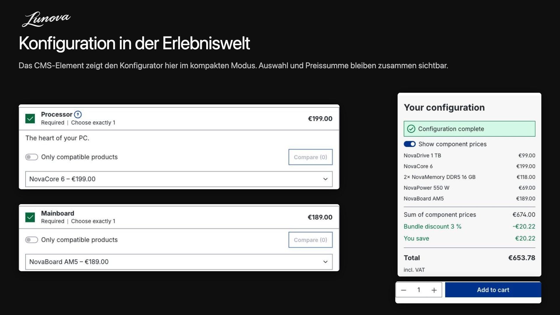 LunovaProductConfigurator