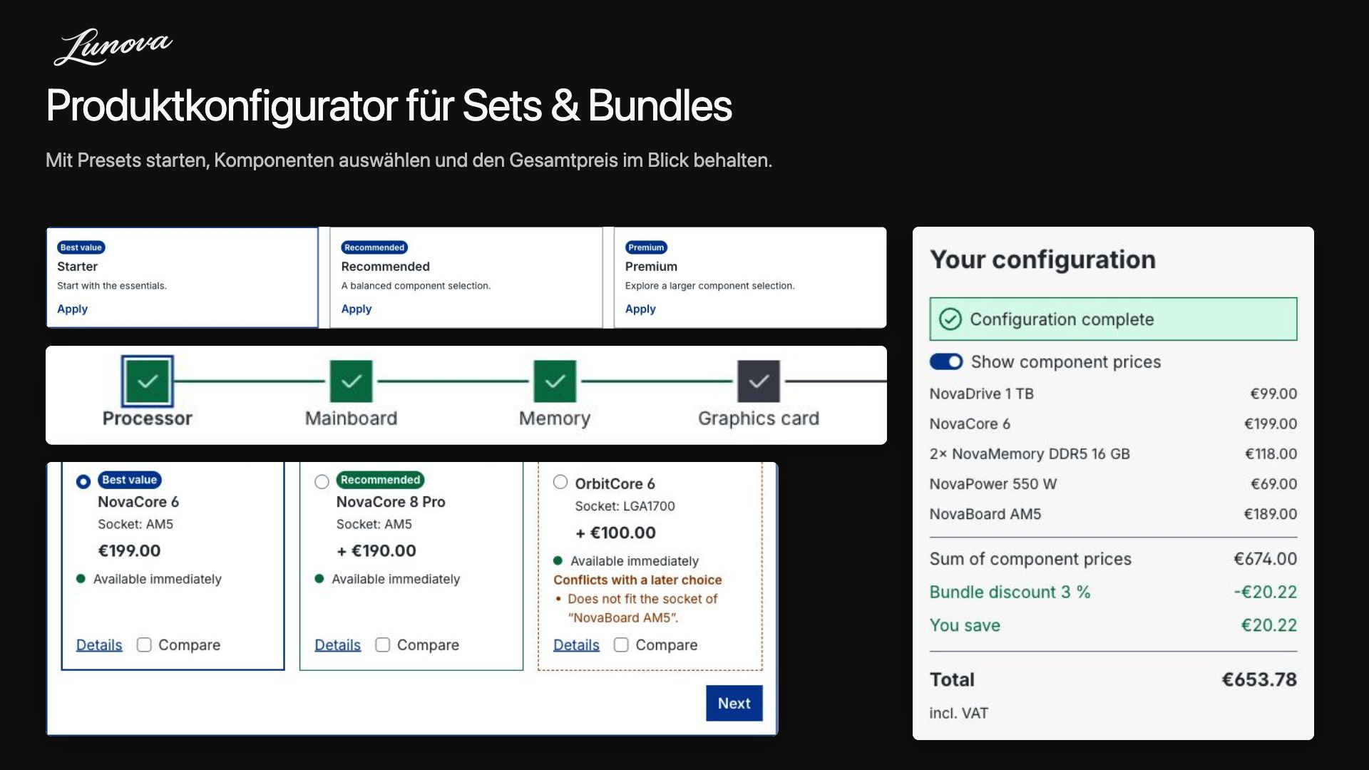 LunovaProductConfigurator