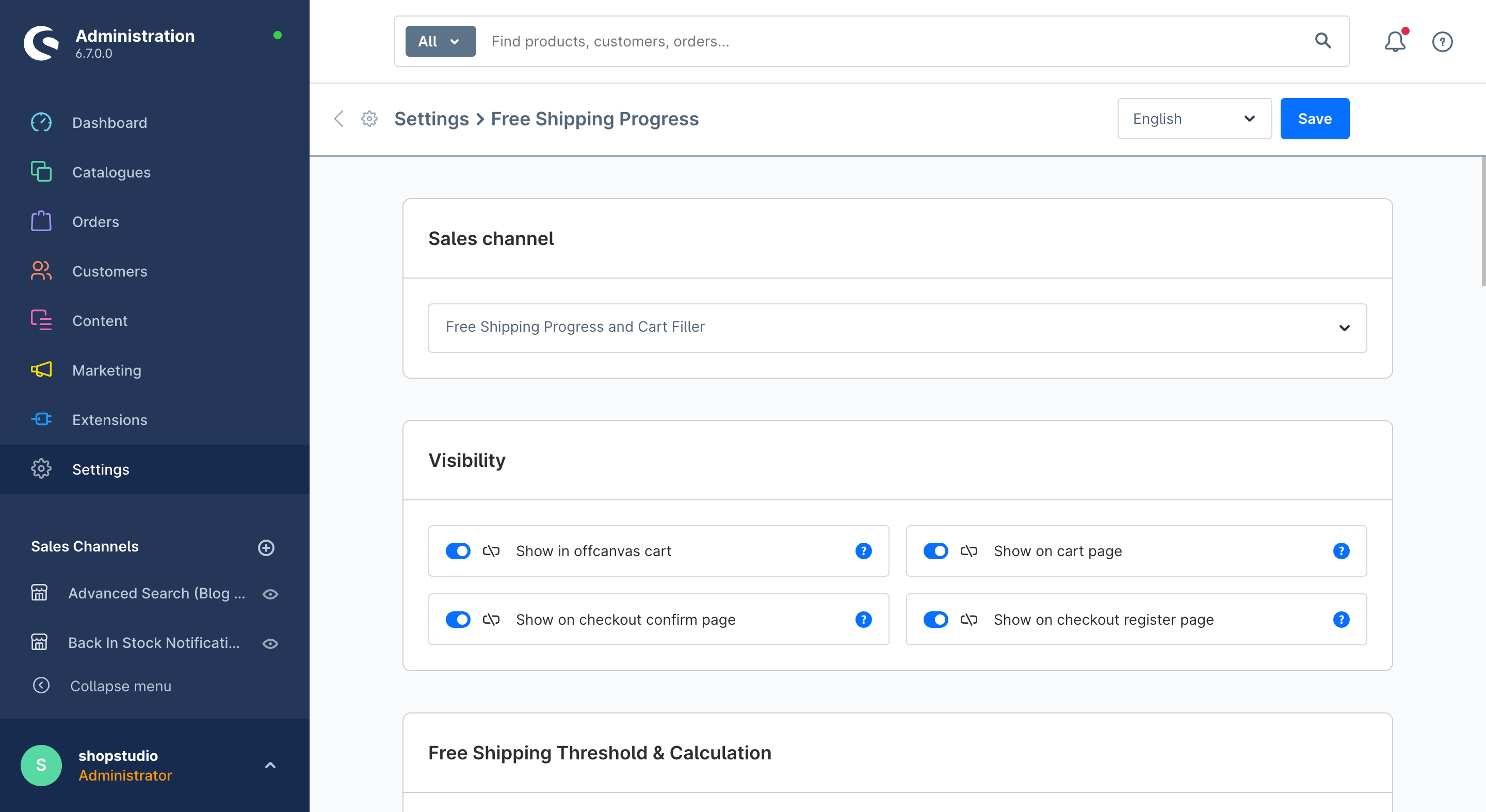 ShopStudioFreeShippingProgressAndCartFiller