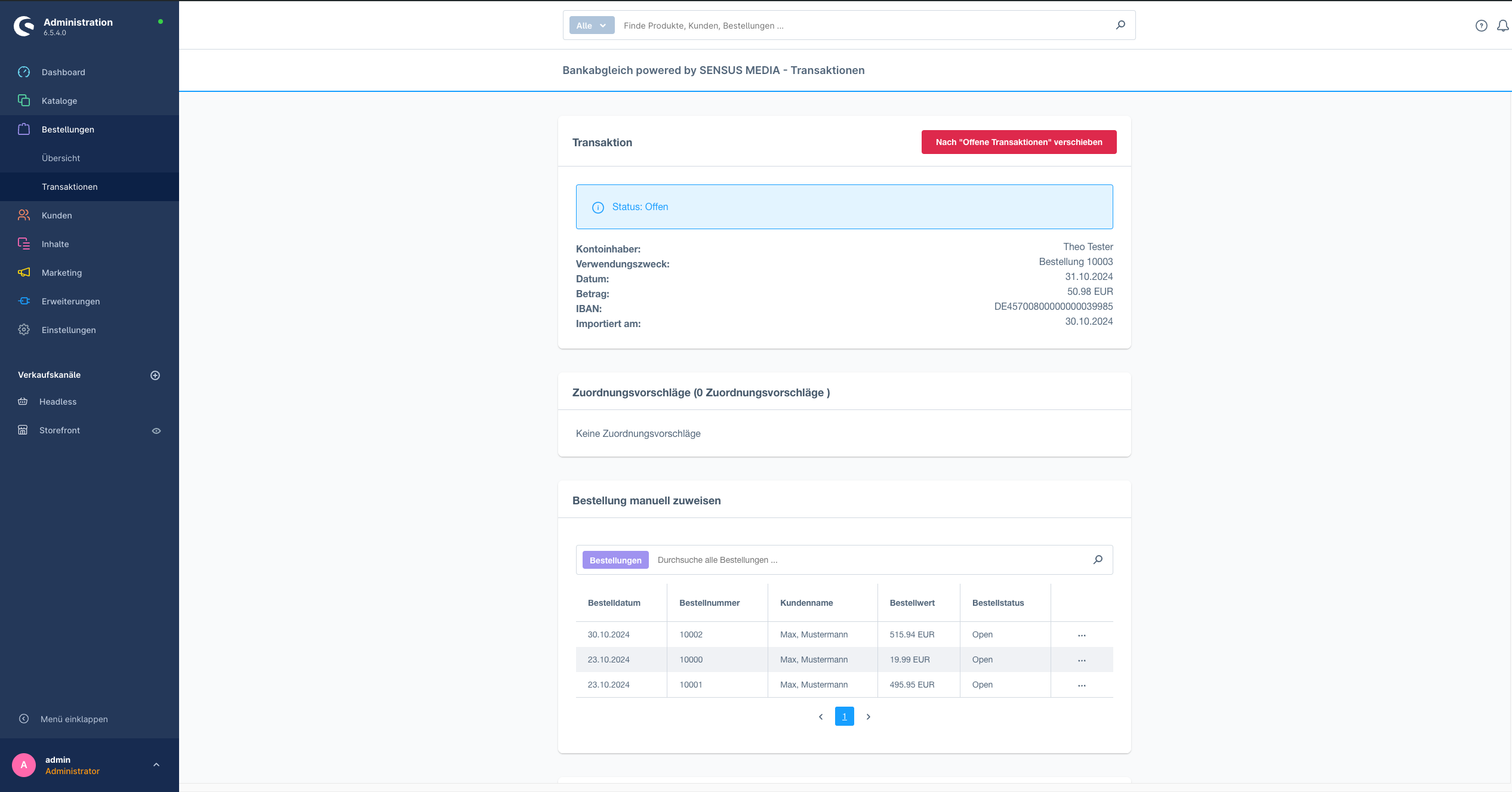 SensusBankMatching