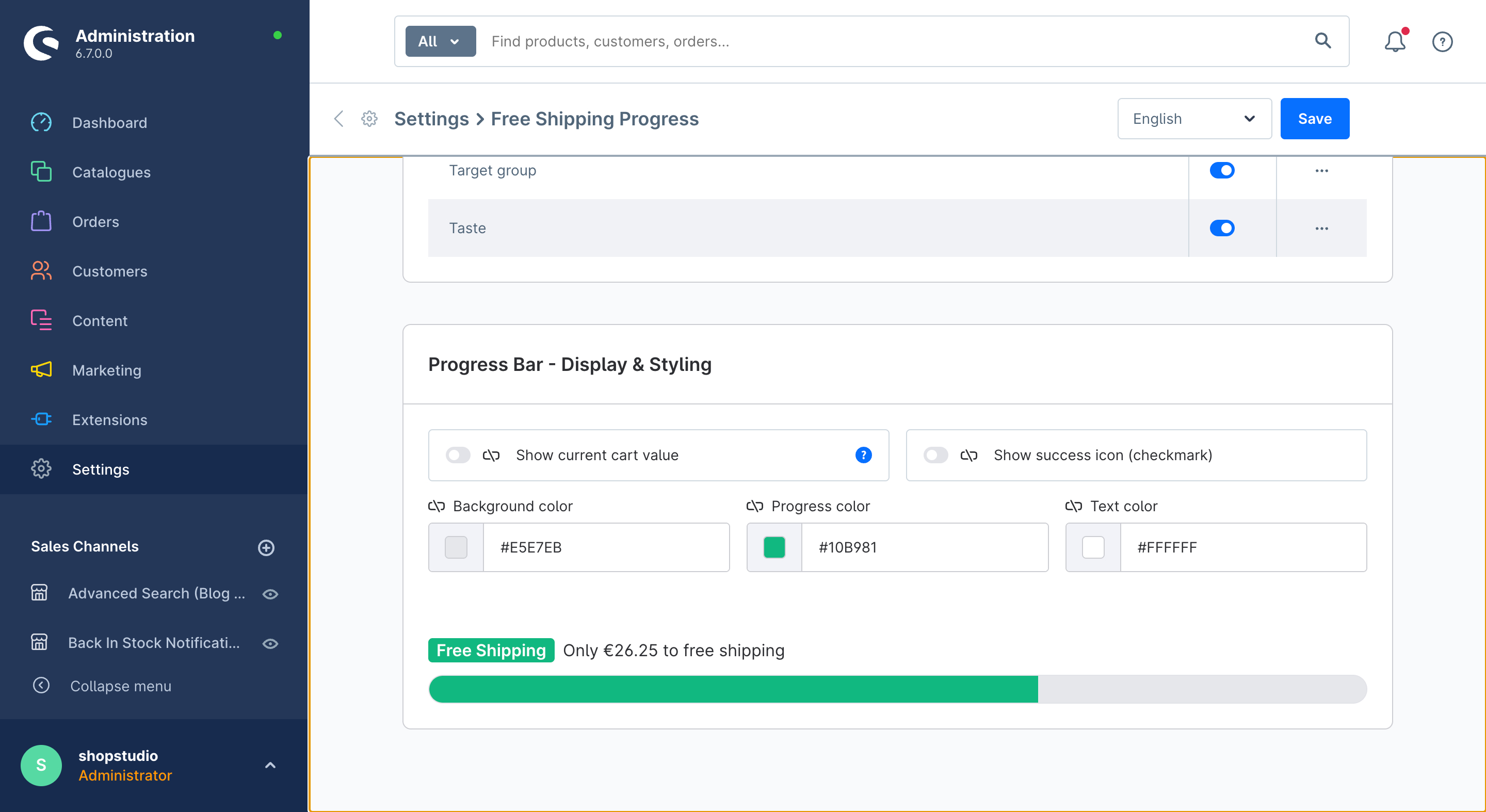 ShopStudioFreeShippingProgressAndCartFiller