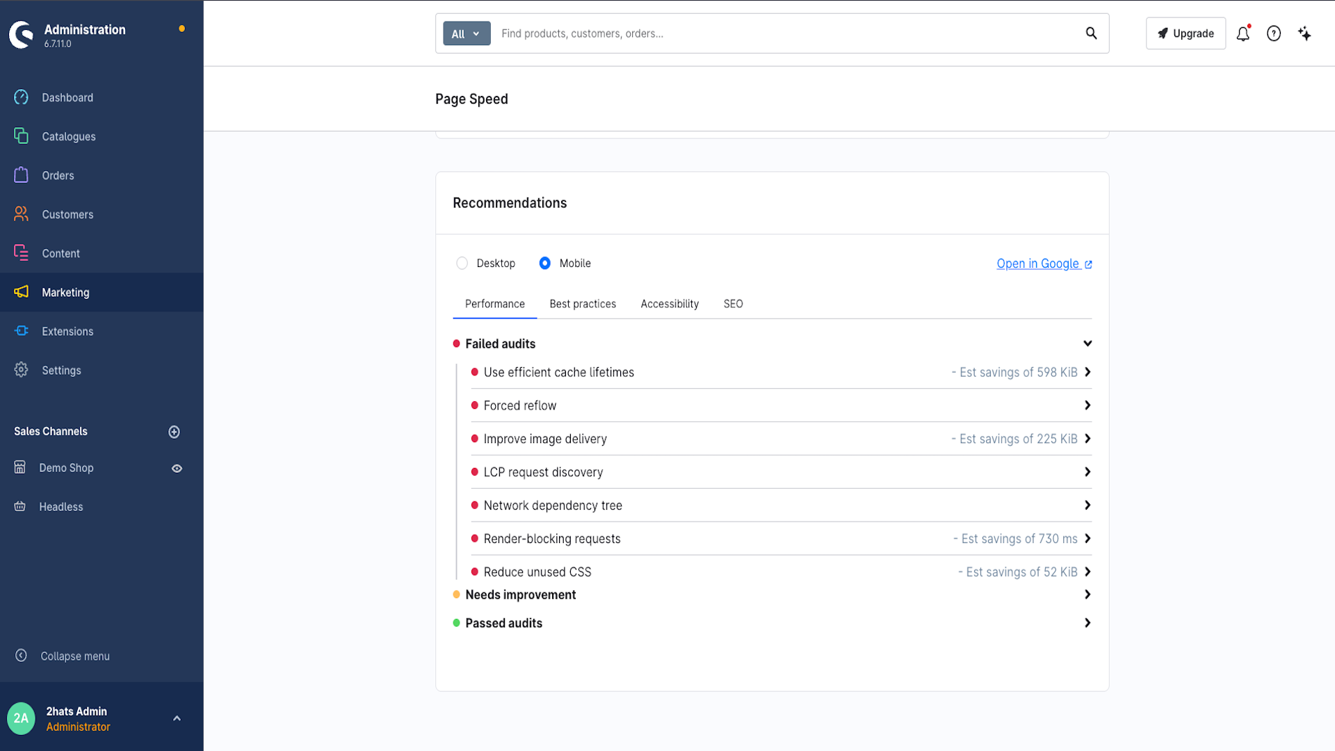 HatslogicPageSpeedInsights