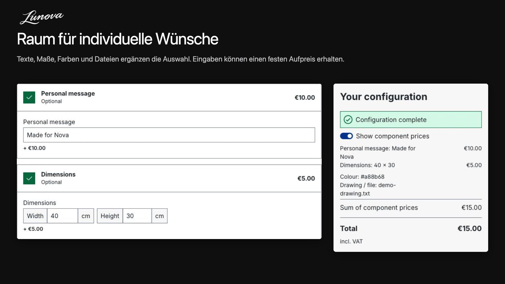 LunovaProductConfigurator