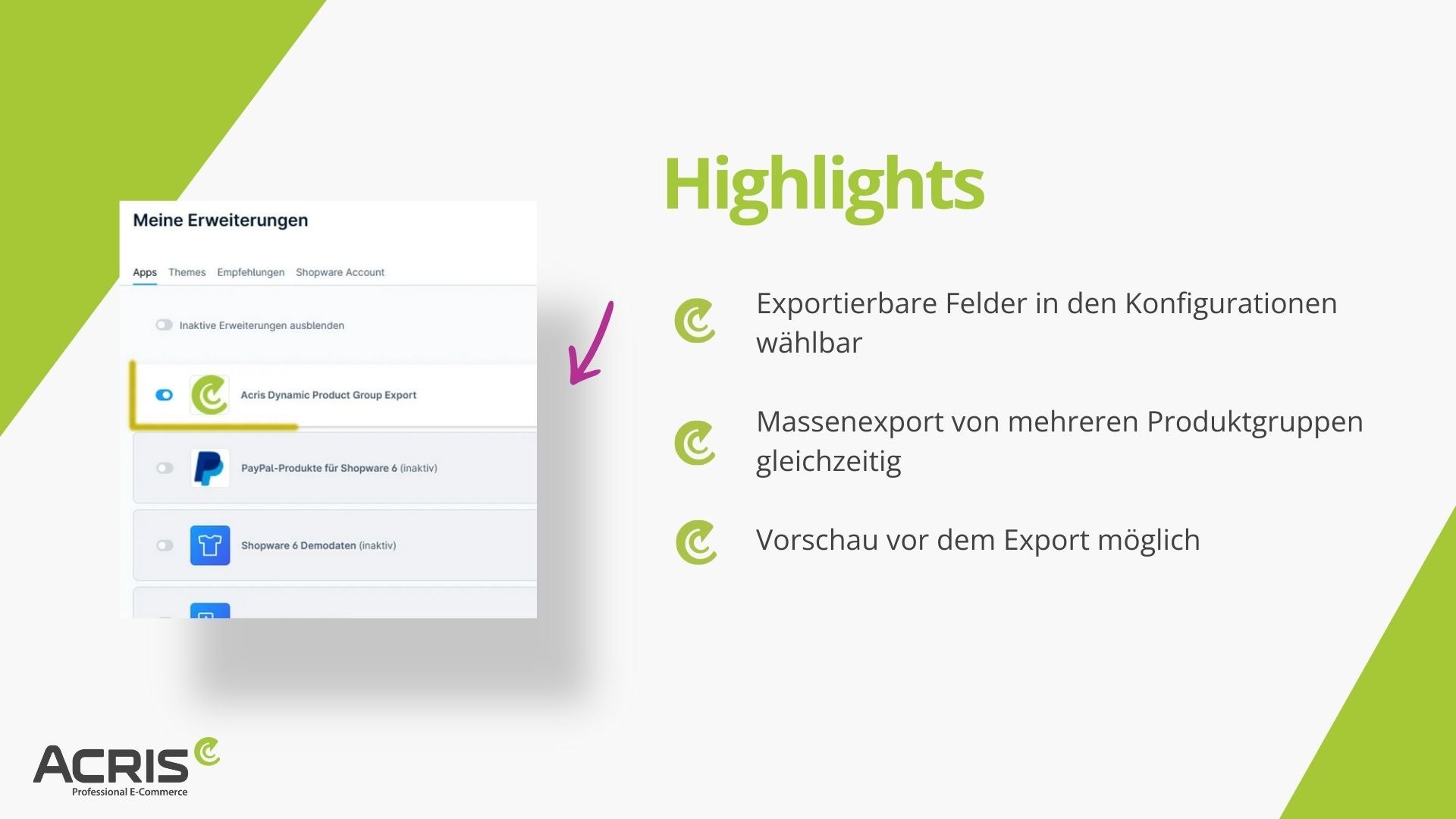 AcrisDynamicProductGroupExportCS