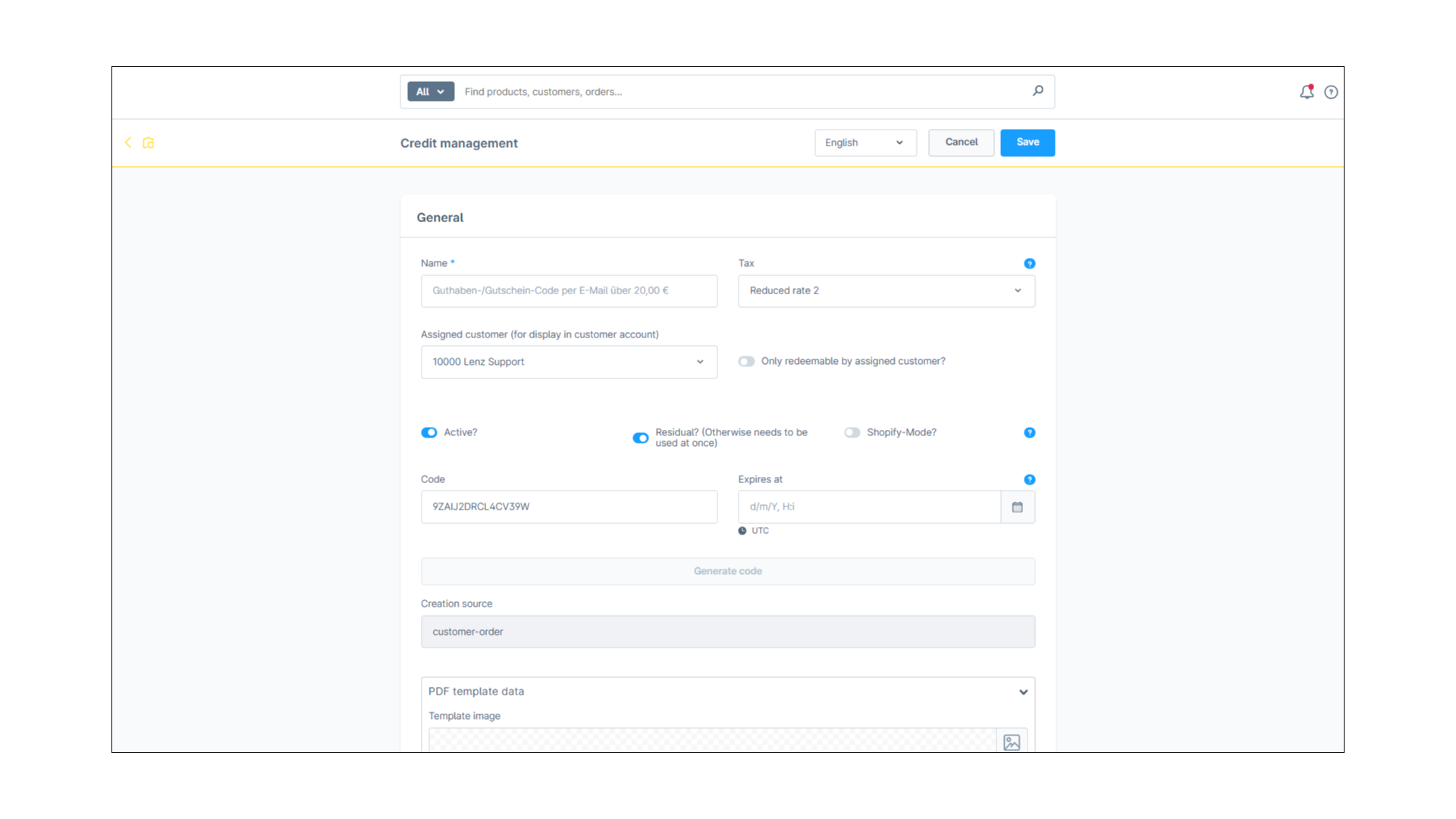 LenzPlatformCreditManagement