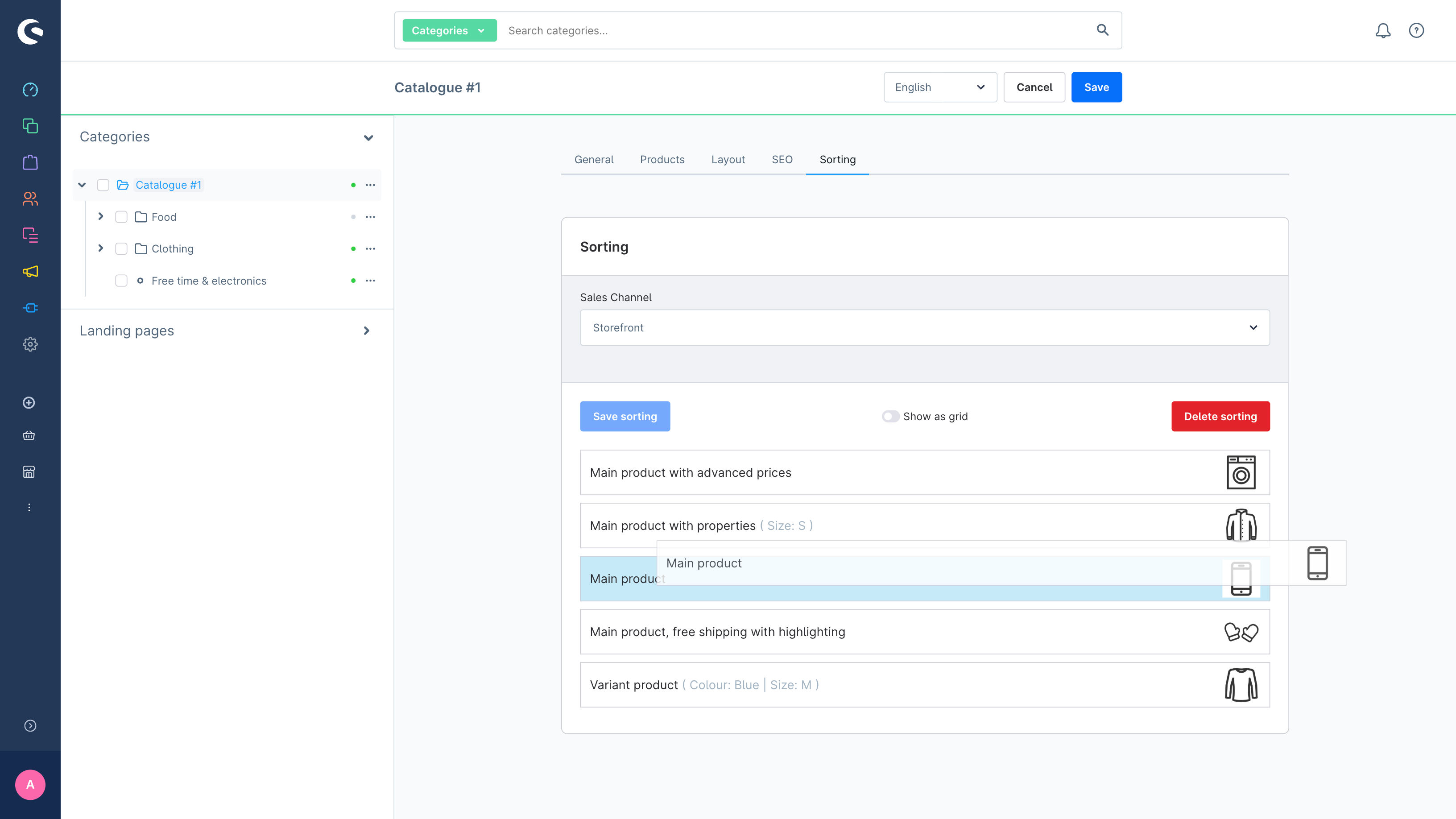 KommadCategorySorting