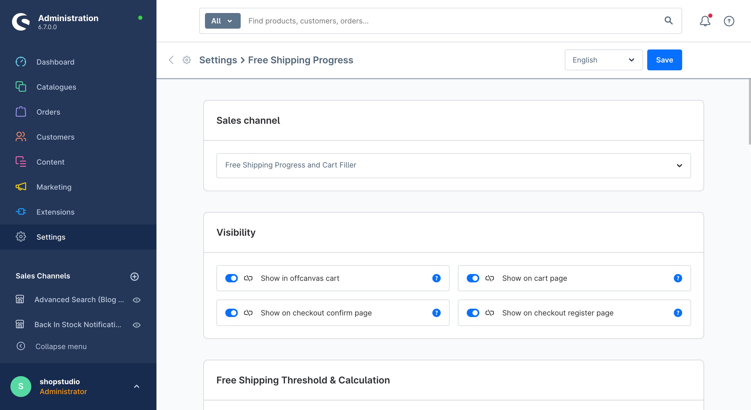 ShopStudioFreeShippingProgressAndCartFiller