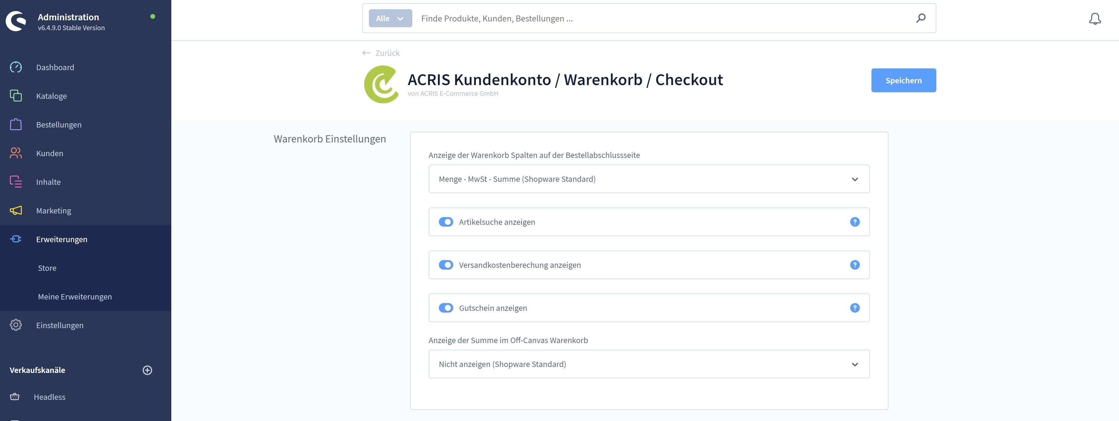 AcrisAccountCartCheckoutCS