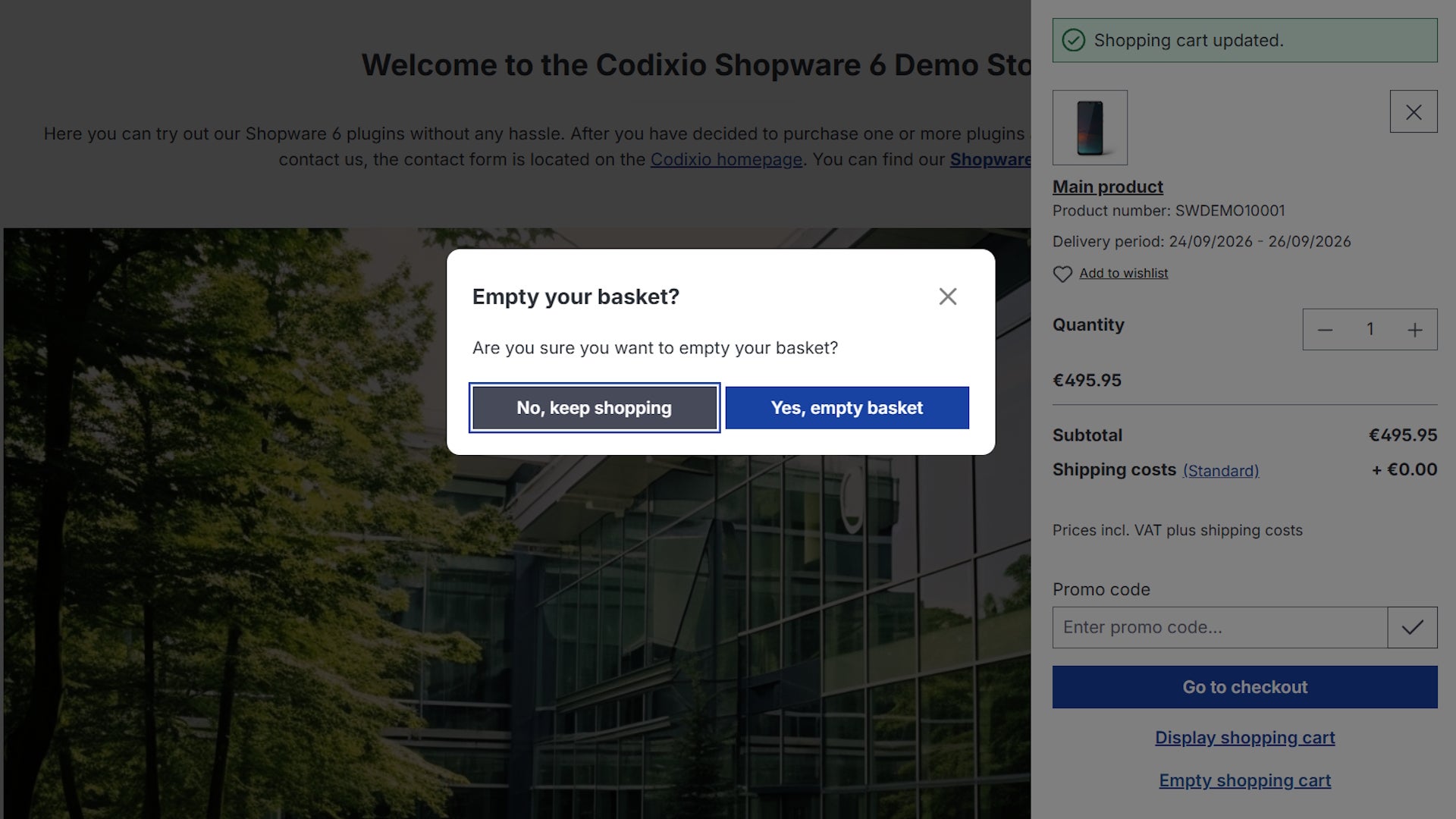 CodixioEmptyShoppingCartApp