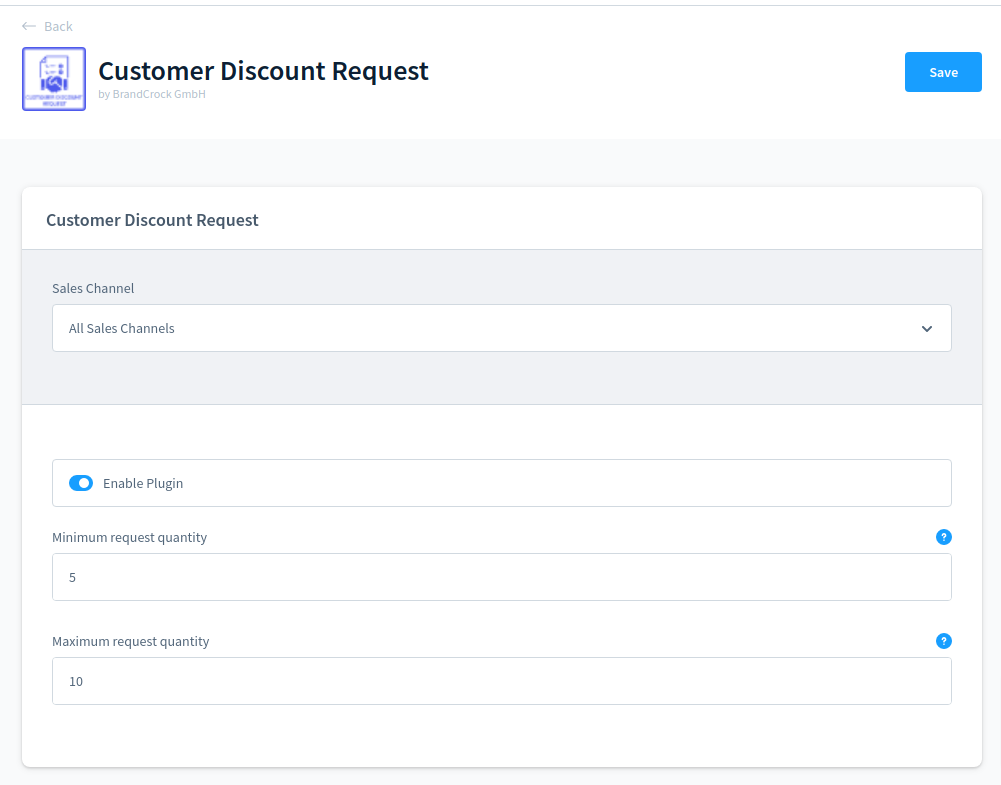BrandCrockCustomerDiscountRequest
