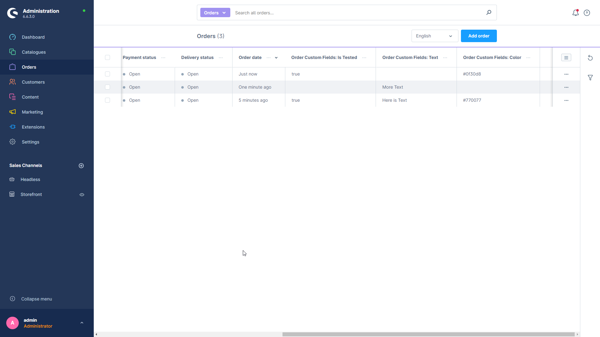 OttCustomFieldsInOrderOverview