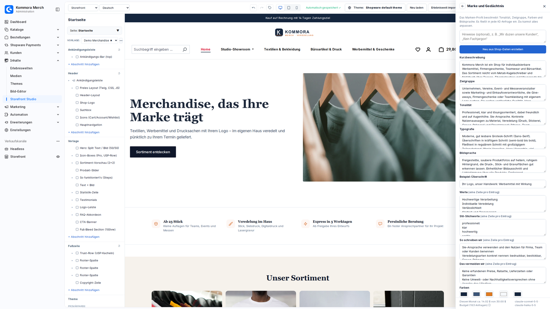 KommoraStorefrontStudio