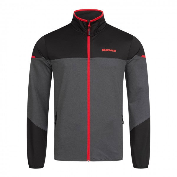 Donic Trainingsjacke Craft schwarz-anthrazit melange-rot Donic Trainingsjacke Craft schwarz-anthrazit melange-rot