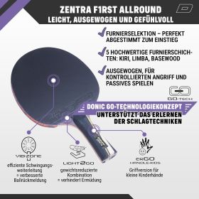 DONIC Zentra First Allround mit zwei Desto First Belägen