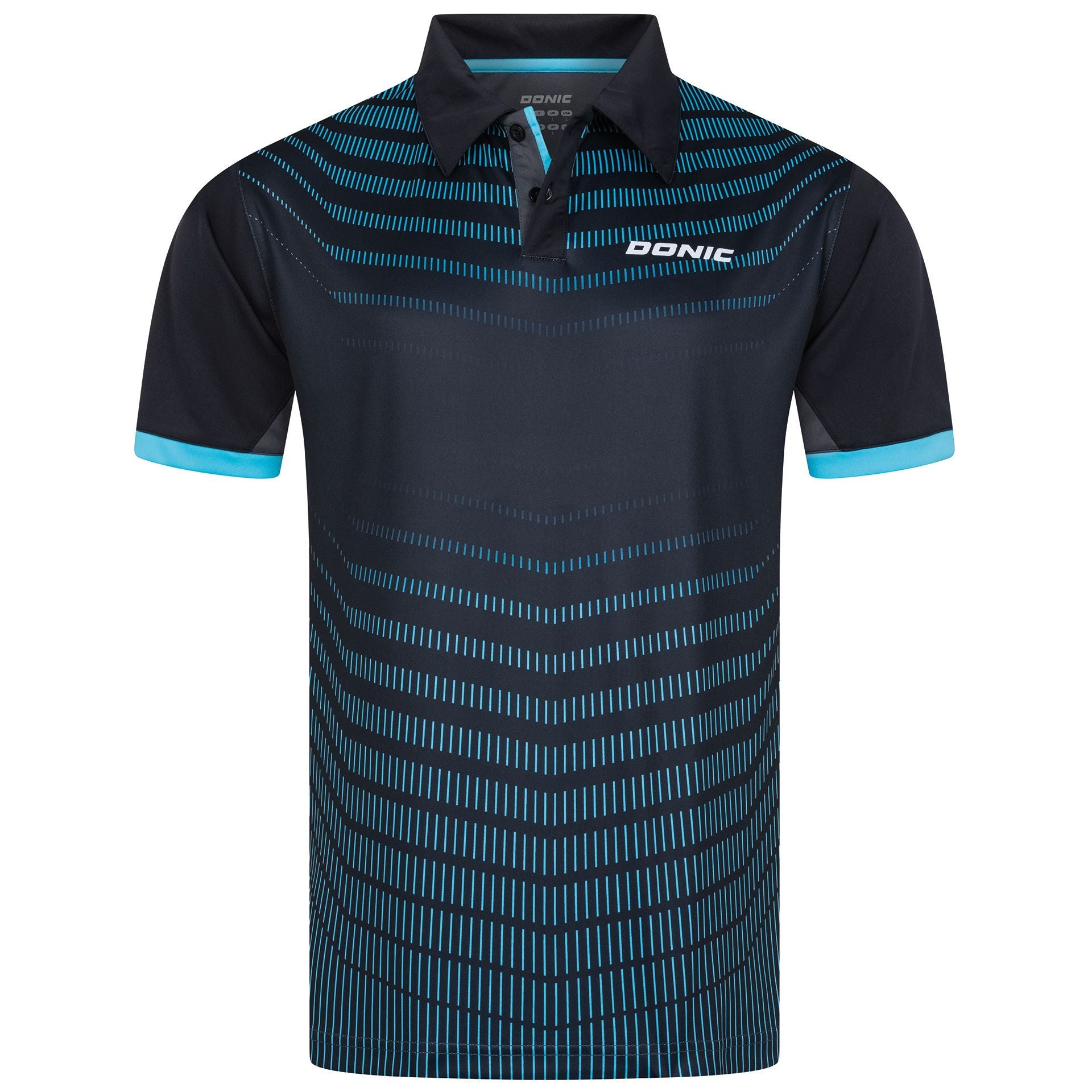 Donic Poloshirt Kawa schwarz-hellblau