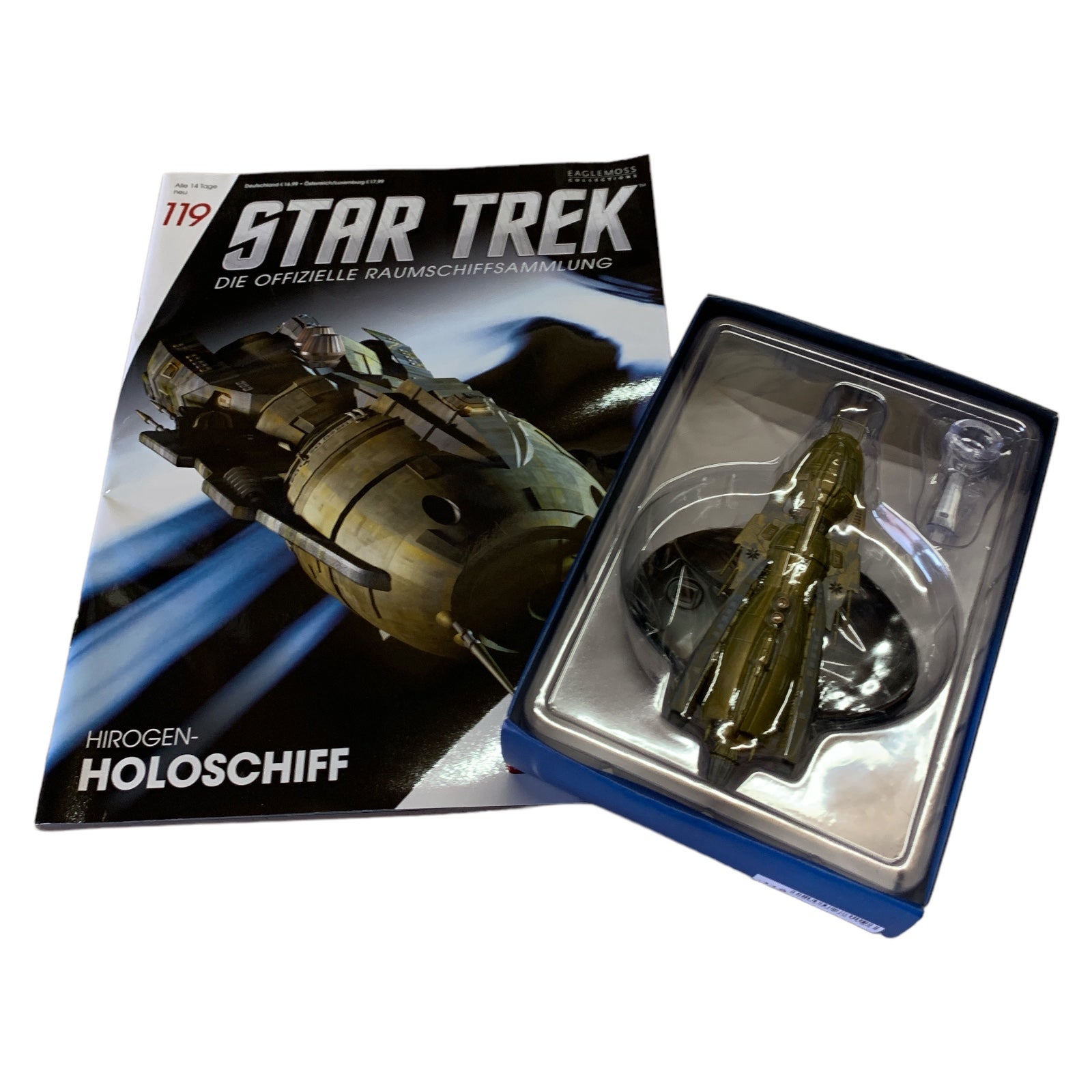 #119 dewutsches Hirogen Holoship Star Trek model mit Magazin Eaglemoss