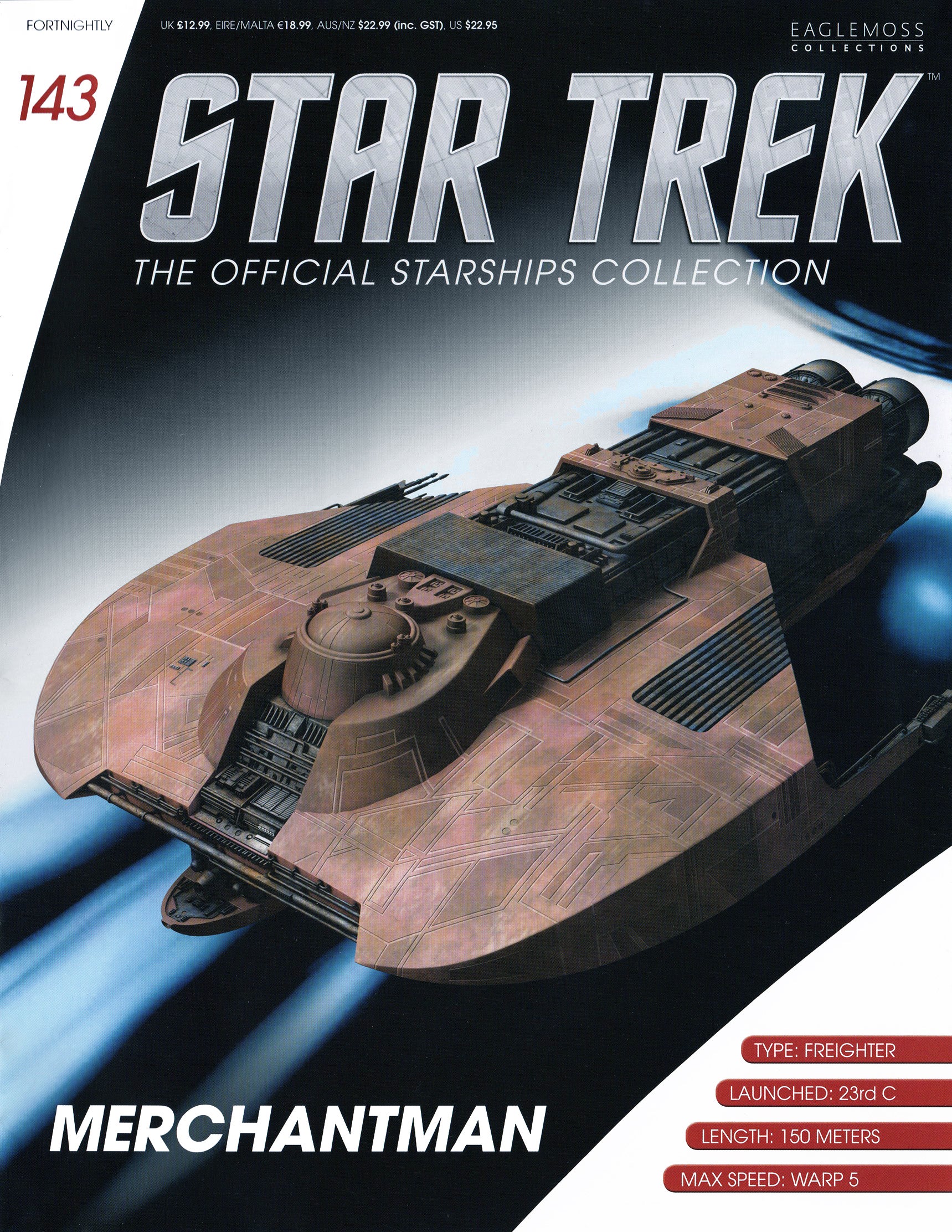#143 englisches Merchantman Star Trek Raumschiff Modell mit Magazin Eaglemoss