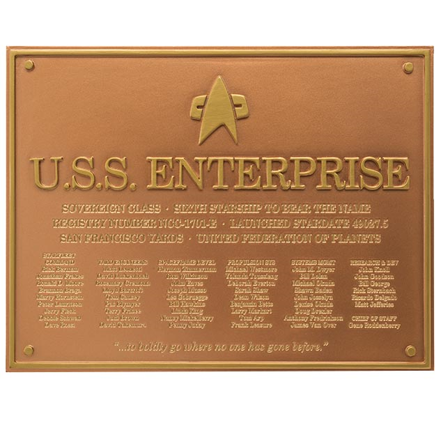 U.S.S. Enterprise NCC-1701-E - Star Trek Dedication Plaque U.S.S. Enterprise NCC-1701-E - Star Trek Dedication Plaque