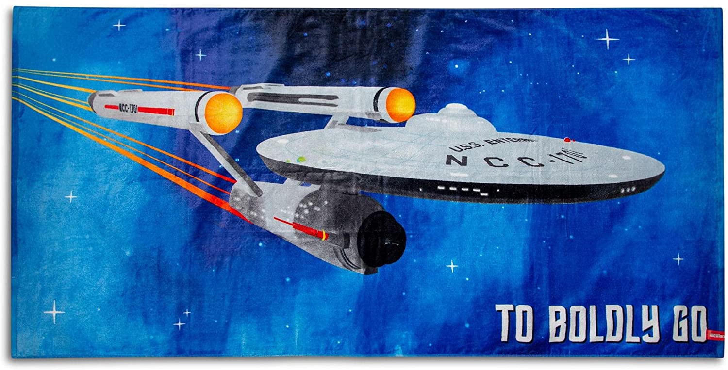 Badetuch "To boldly Go" Star Trek Enterprise 1701 Raumschiff