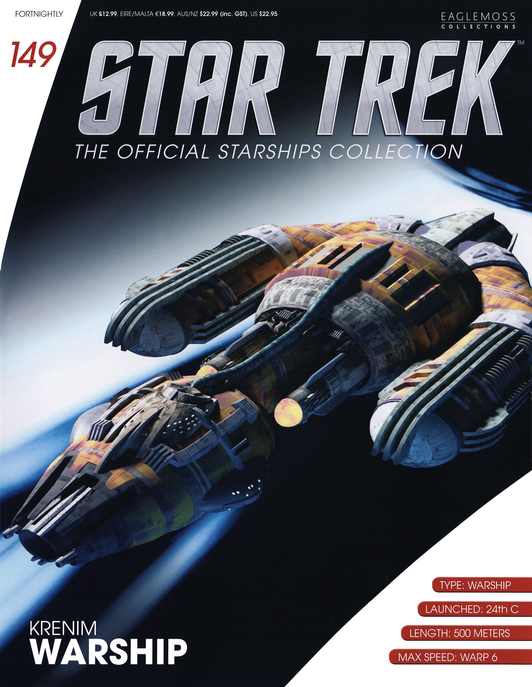 #149 englisches Krenim Warship Star Trek Raumschiff Modell mit Magazin Eaglemoss