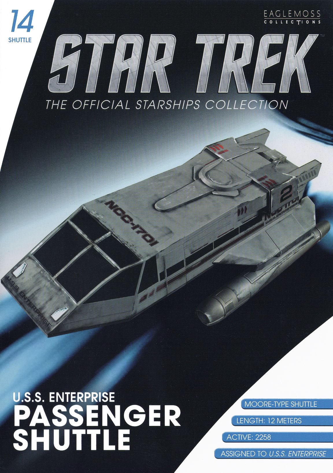 Shuttle #14 USS Enterprise Passenger (U.S.S. Enterprise Ncc-1701) - Star Trek Raumschiff Modell Eaglemoss mit englischem Magazin