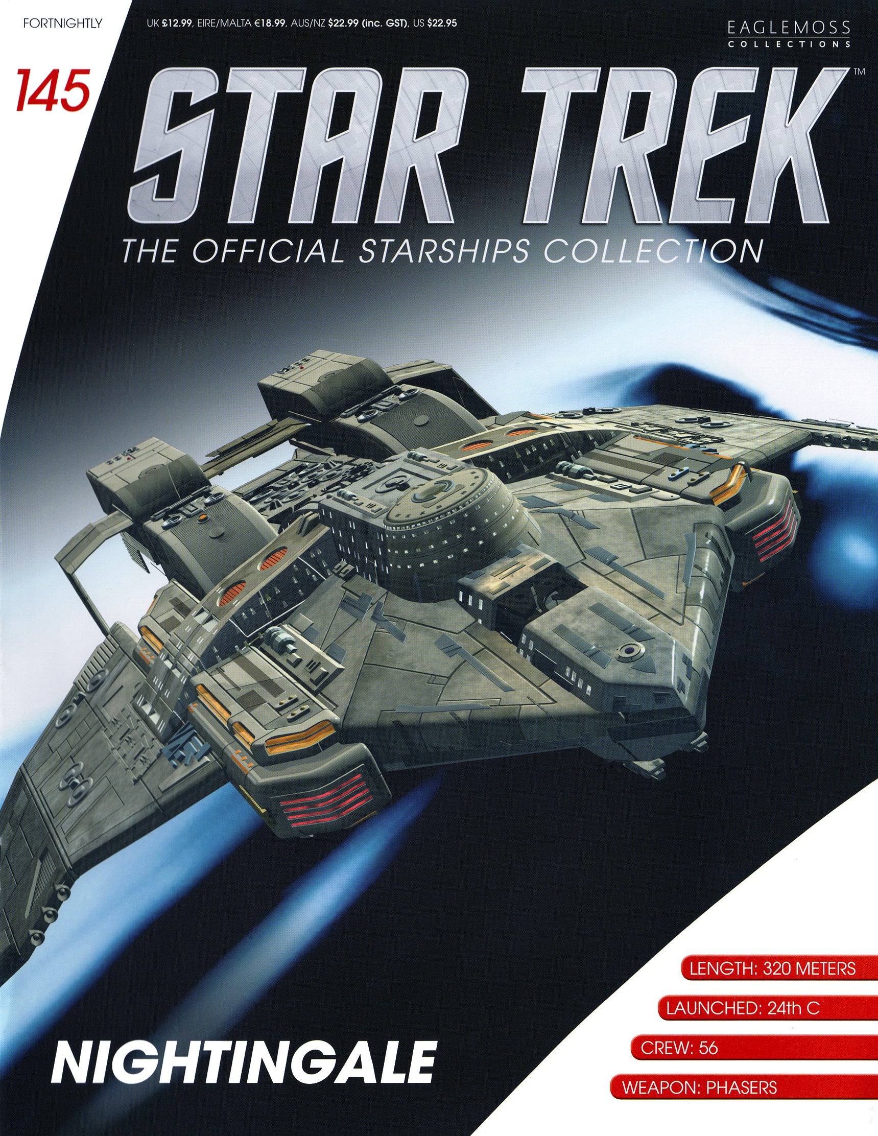 #145 Englische Nightingale Star Trek Raumschiff Modell mit Magazin Eaglemoss