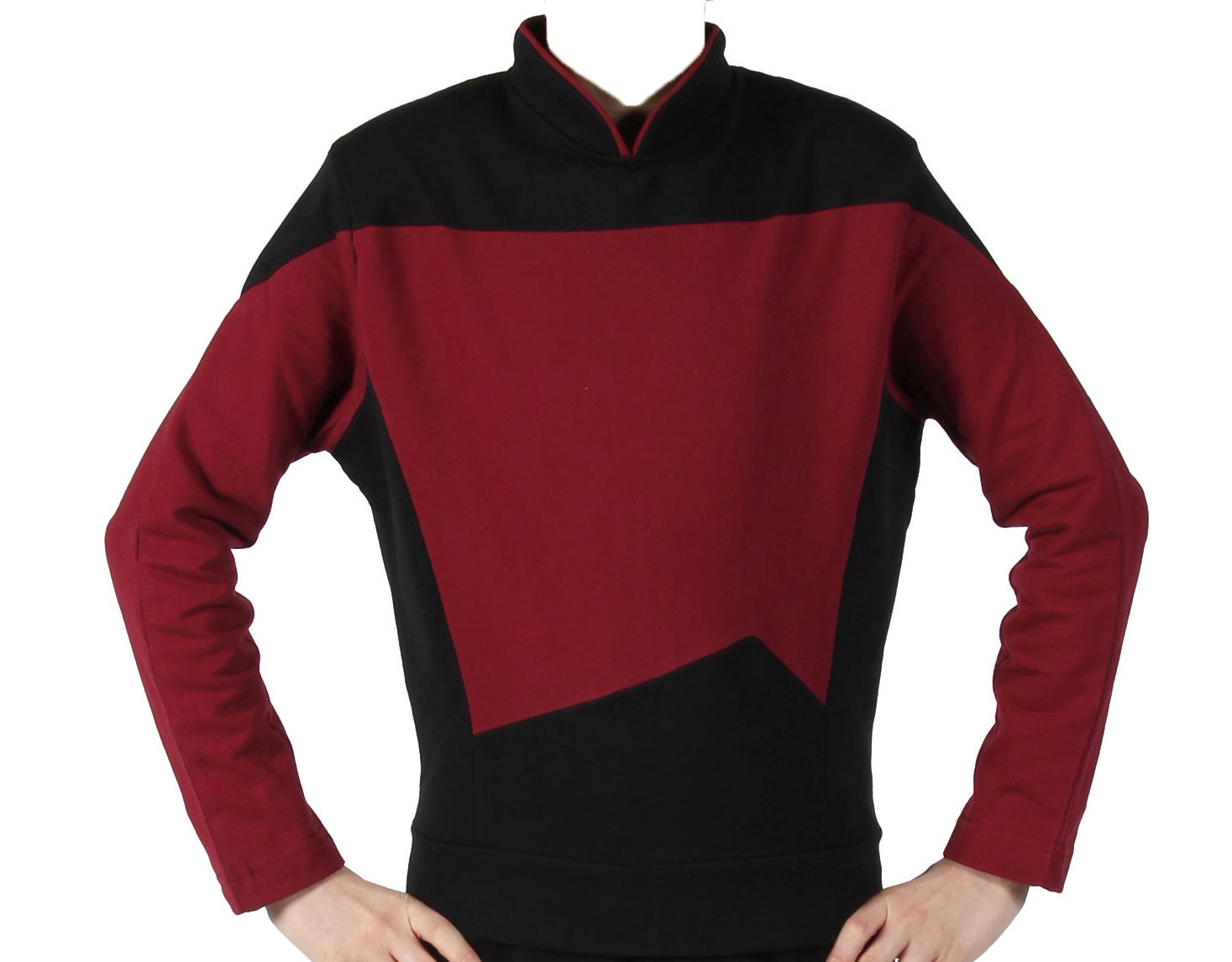 Next Generation Uniform Shirt - Red Captain - super deluxe Cotton - Star Trek Next Generation Uniform Shirt - Red Captain - super deluxe Cotton - Star Trek