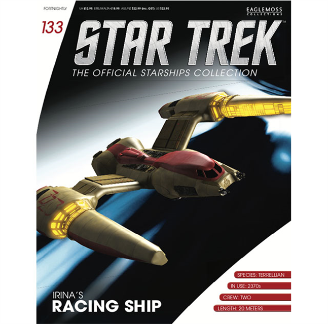 #133 Englische Irina's Racing Schiff (Terrellian Racer) Star Trek Raumschiff Modell mit Magazin Eaglemoss