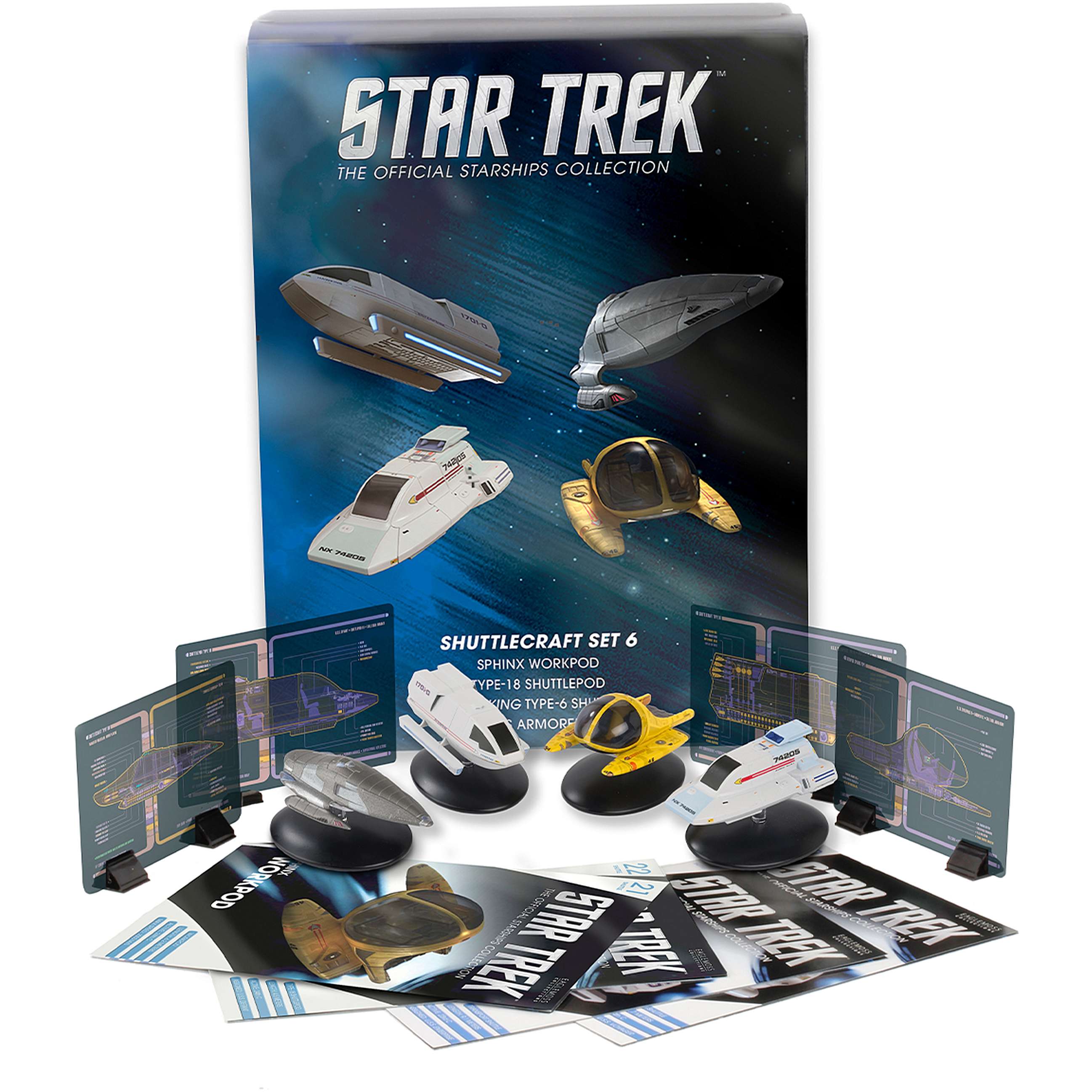 Shuttle Set #6 (Sphinx Workpod, Hawking Type-6 Shuttle, Janeway's Armored Shuttle, Type-18 Shuttlepod) - Star Trek Raumschiff Modell