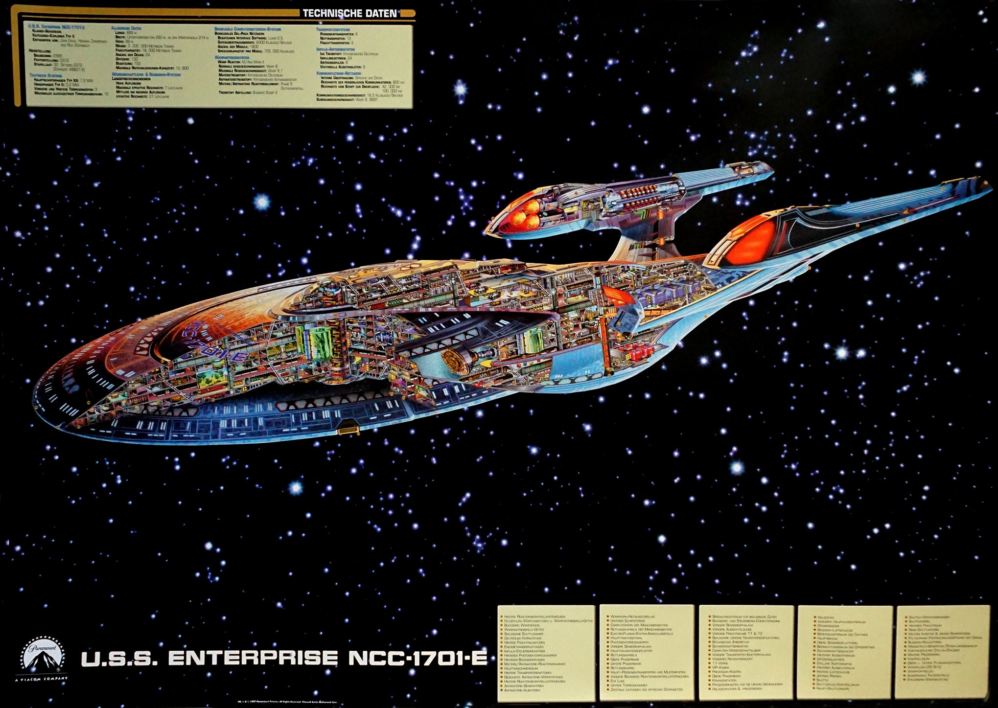 Enterprise NCC-1701-E Cutaway Poster Star Trek Enterprise NCC-1701-E Cutaway Poster Star Trek