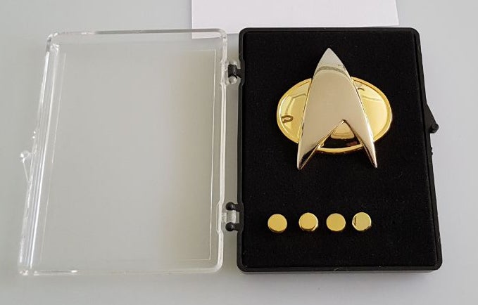 Communicator + Rankpin Set Captain  The Next Generation 5-teilig  Star Trek