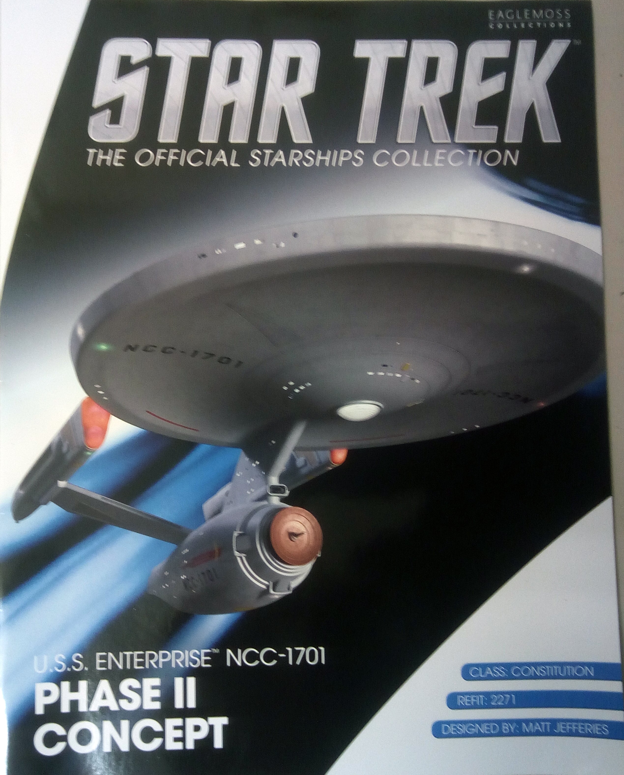 Bonus #08  U.S.S. Enterprise NCC-1701 Phase II Concept Sonderausgabe Star Trek Raumschiff Modell mit englischem Magazin Eaglemoss