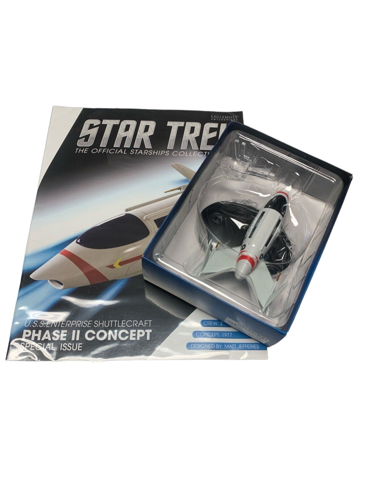 U.S.S Enterprise Shuttlecraft (Phase II Concept) Special EditionStar Trek starship model with Englisch magazine Eaglemoss U.S.S Enterprise Shuttlecraft (Phase II Concept) Special EditionStar Trek starship model with Englisch magazine Eaglemoss