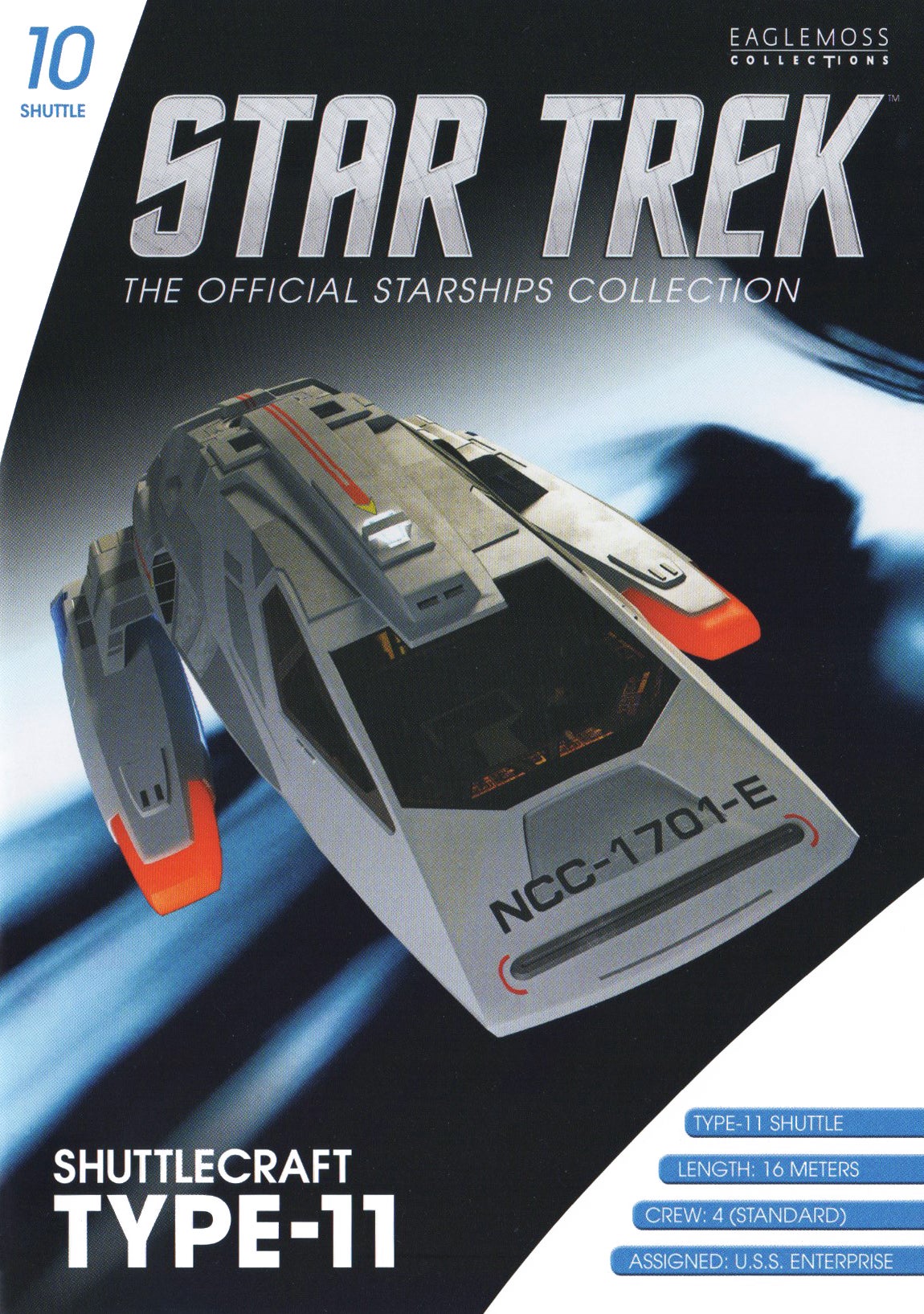 Shuttle #10  Type-11 (U.S.S. Enterprise Ncc-1701-E) - Star Trek Raumschiff Modell Eaglemoss mit englischem Magazin