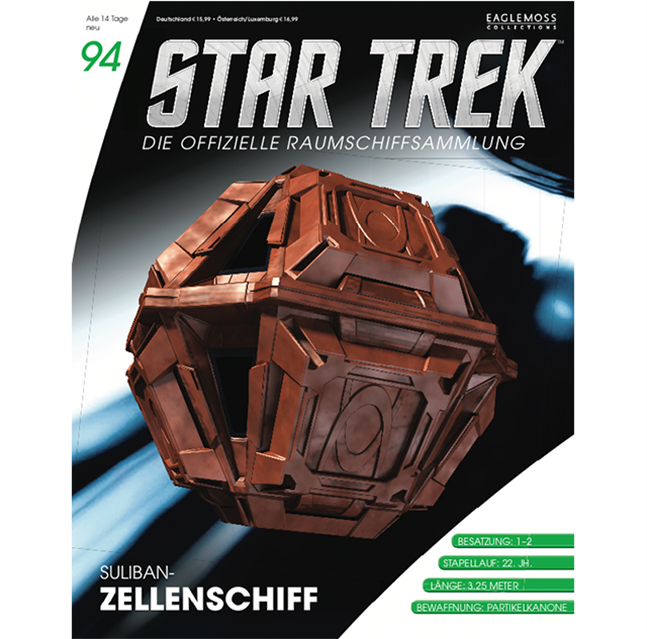 #094 Deutsches Suliban Zellenschiff Raumschiff Modell mit Magazin Eaglemoss Star Trek