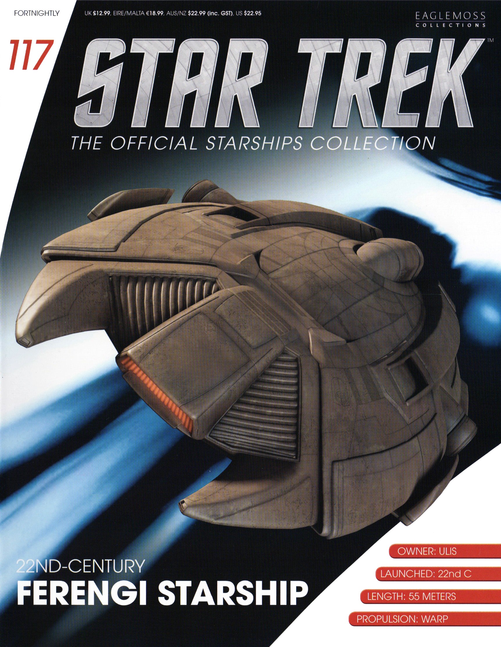 #117 English Ferengi Schiff 22. Jahrhundert Star Trek Raumschiff Modell mit Magazin Eaglemoss