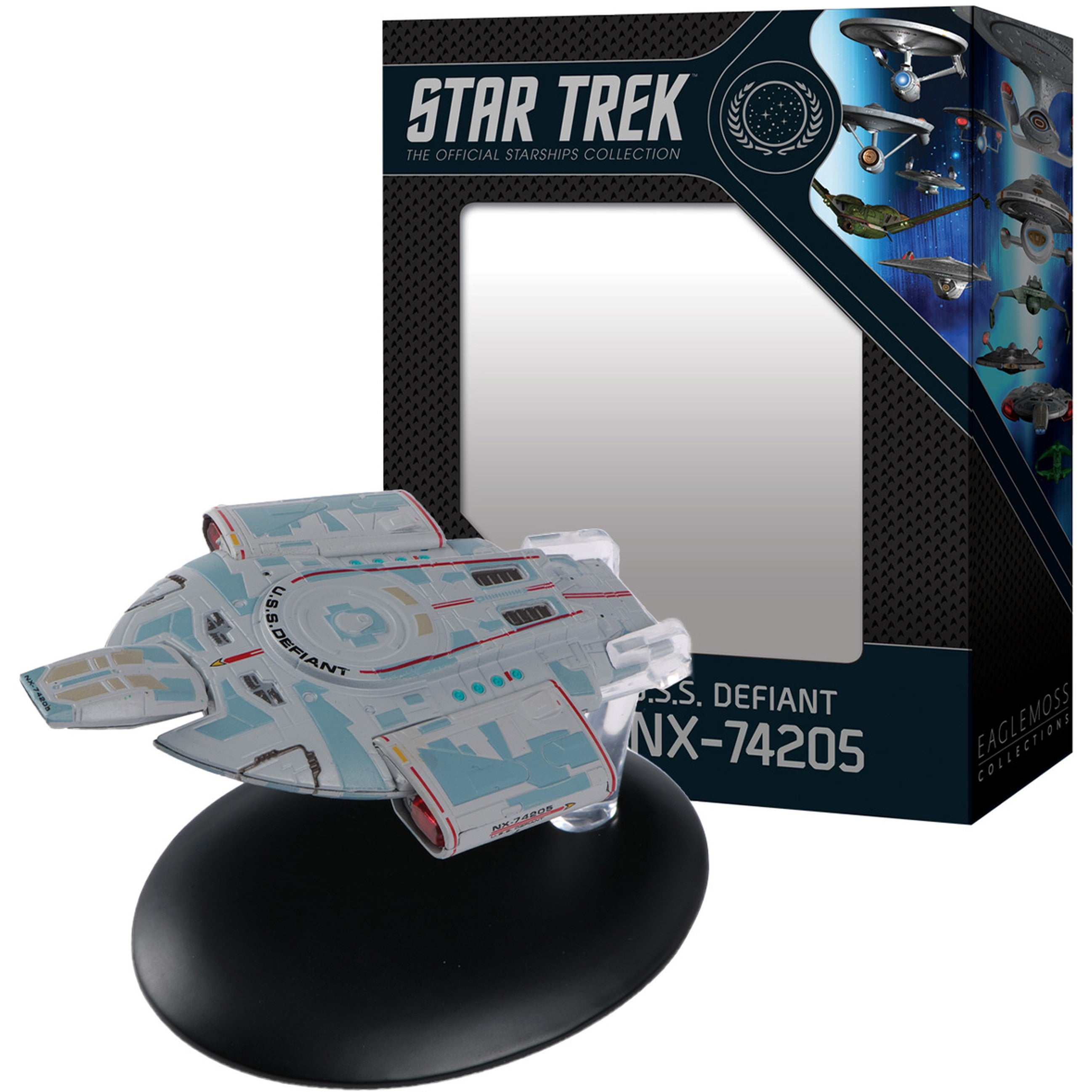 #009 U.S.S. Defiant NX-74205 Modell (Box-Edition #7) Star Trek Eaglemoss mit englischem Magazin #009 U.S.S. Defiant NX-74205 Modell (Box-Edition #7) Star Trek Eaglemoss mit englischem Magazin