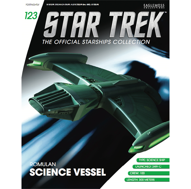#123 Deutsches Romulanisches Wissenschaftsschiff Star Trek Modell mit Magazin Eaglemoss